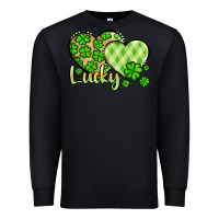 Black St. Patrick's Lucky hearts Premium Sweatshirt - OliviaCreatesArt