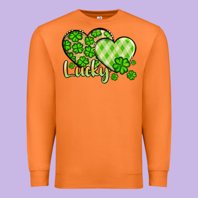 St. Patrick's Lucky Hearts Premium Sweatshirt Designed By Oliviacreatesart
