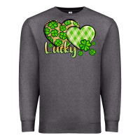 Charcoal Heather St. Patrick's Lucky hearts Premium Sweatshirt - OliviaCreatesArt