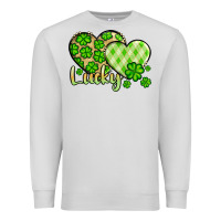 Dove Grey St. Patrick's Lucky hearts Premium Sweatshirt - OliviaCreatesArt