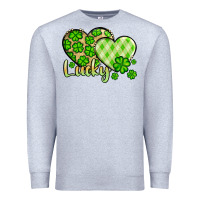 Heather Grey St. Patrick's Lucky hearts Premium Sweatshirt - OliviaCreatesArt
