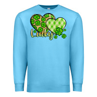 Ocean Blue St. Patrick's Lucky hearts Premium Sweatshirt - OliviaCreatesArt