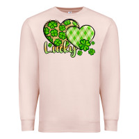 Pale Pink St. Patrick's Lucky hearts Premium Sweatshirt - OliviaCreatesArt