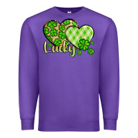 Purple St. Patrick's Lucky hearts Premium Sweatshirt - OliviaCreatesArt