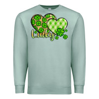 Seafoam St. Patrick's Lucky hearts Premium Sweatshirt - OliviaCreatesArt
