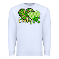 White St. Patrick's Lucky hearts Premium Sweatshirt - OliviaCreatesArt