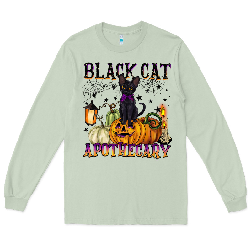 Black Cat Apothecary Long Sleeve Tee by BarkalooDesign | Teevron