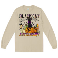 Mushroom black cat apothecary Long Sleeve Tee - BarkalooDesign