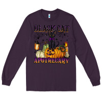 Plum black cat apothecary Long Sleeve Tee - BarkalooDesign