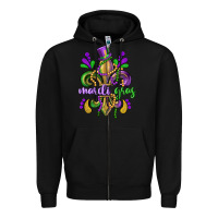 Black mardi gras fleur de lis Zipper Hoodie - CowGirlArtShop