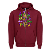 Burgundy mardi gras fleur de lis Zipper Hoodie - CowGirlArtShop