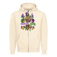 Sandshell mardi gras fleur de lis Zipper Hoodie - CowGirlArtShop