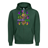 Sports Green mardi gras fleur de lis Zipper Hoodie - CowGirlArtShop