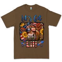 Cacao let's get lit 4th of july cow Premium Tee - LillyAllenDesigns