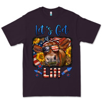 Plum let's get lit 4th of july cow Premium Tee - LillyAllenDesigns