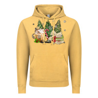 Vintage Mustard christmas coffee and book Vintage Hoodie - MaliasSmallBusiness