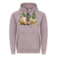Vintage Zinc christmas coffee and book Vintage Hoodie - MaliasSmallBusiness