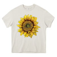 Cream sunflower Heavy Core Tee - Artiststas