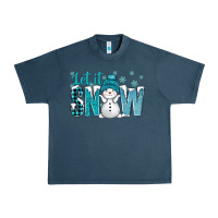 Midnight Navy let it snow with cute snowman bbs Urban Heavy Tee - BundleAndBundleShop