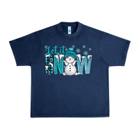 Navy let it snow with cute snowman bbs Urban Heavy Tee - BundleAndBundleShop