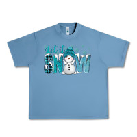 Pebble Blue let it snow with cute snowman bbs Urban Heavy Tee - BundleAndBundleShop