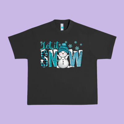 Let It Snow With Cute Snowman Bbs Urban Heavy Tee Designed By Bundleandbundleshop