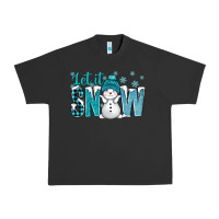 Pigment Black let it snow with cute snowman bbs Urban Heavy Tee - BundleAndBundleShop