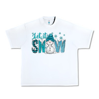 White let it snow with cute snowman bbs Urban Heavy Tee - BundleAndBundleShop