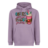 Lavender coffee gives me teacher powers Heavyweight Hoodie - OliviaCreatesArt
