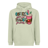 Matcha coffee gives me teacher powers Heavyweight Hoodie - OliviaCreatesArt