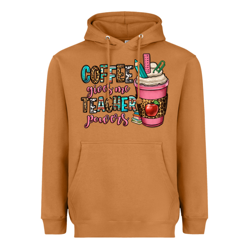 Coffee Gives Me Teacher Powers Heavyweight Hoodie by OliviaCreatesArt | Teevron