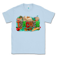 Dusty Blue teacher fall Classic Tee - MaliasSmallBusiness