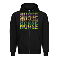 Black nurse mardi gras Zipper Hoodie - CowGirlArtShop