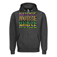 Charcoal Heather nurse mardi gras Zipper Hoodie - CowGirlArtShop