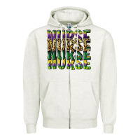 Oatmeal Heather nurse mardi gras Zipper Hoodie - CowGirlArtShop