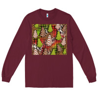 Burgundy Christmas cakes western Long Sleeve Tee - Jasminsmagicworld