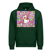 Forest Green Easter Bunny Urban Hoodie - CowhideDigitalArt