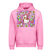 Fuchsia Pink Easter Bunny Urban Hoodie - CowhideDigitalArt
