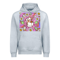 Heather Grey Easter Bunny Urban Hoodie - CowhideDigitalArt