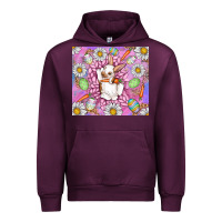 Mauve Wine Easter Bunny Urban Hoodie - CowhideDigitalArt