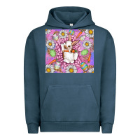 Pigment Midnight Navy Easter Bunny Urban Hoodie - CowhideDigitalArt