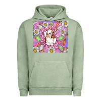 Pigment Oil Green Easter Bunny Urban Hoodie - CowhideDigitalArt