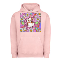 Pigment Salmon Easter Bunny Urban Hoodie - CowhideDigitalArt