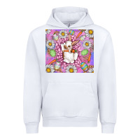 White Easter Bunny Urban Hoodie - CowhideDigitalArt