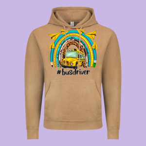 Bus Driver Rainbow Vintage Hoodie Designed By Nancycooperartshop