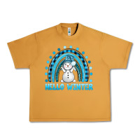 Peanut Butter hello winter rainbow with snowman bbs Urban Heavy Tee - BundleAndBundleShop