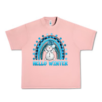 Salmon hello winter rainbow with snowman bbs Urban Heavy Tee - BundleAndBundleShop