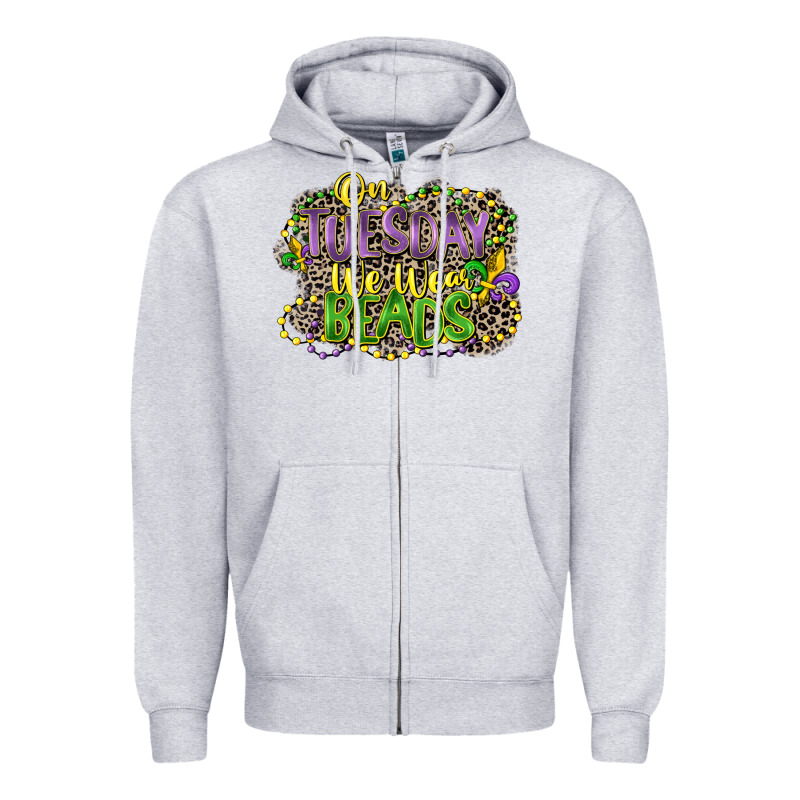 On Tuesday We Wear Beads Zipper Hoodie by CowGirlArtShop | Teevron