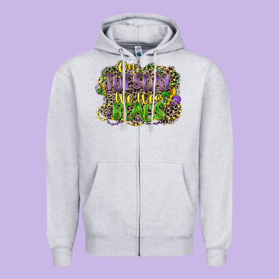 On Tuesday We Wear Beads Zipper Hoodie Designed By Cowgirlartshop