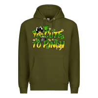 Army Green Too cute to pinch St. Patrick's Day Premium Hoodie - HowdyJamesFarm